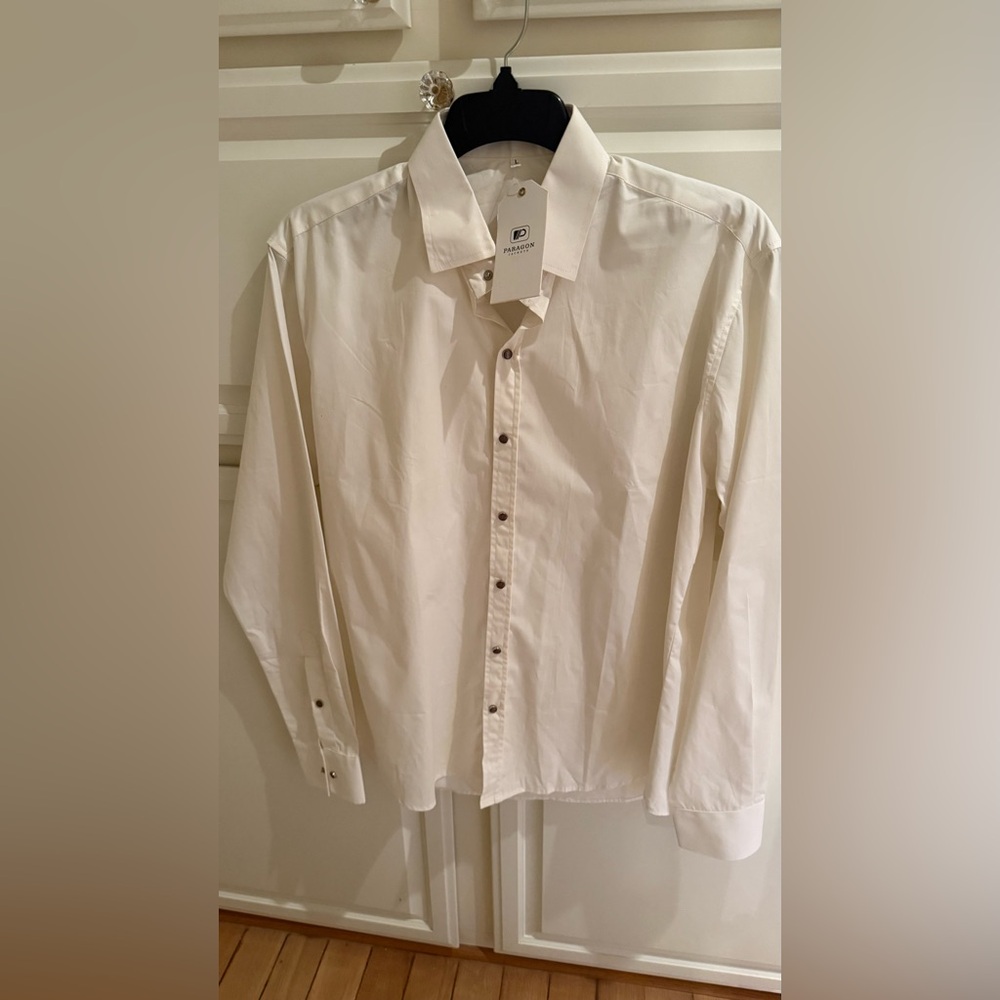 PARAGON Men's Cream Dress Shirt